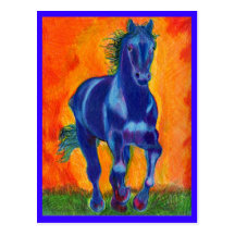 Brillian Blau-Pferd Postkarten