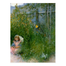Brita im Blumen-Bett c1897 Postkarten