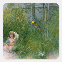 Brita im Blumen-Bett c1897 Sticker