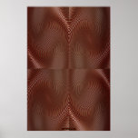 Bronzemetall auf roter Täuschungs-Wand-Kunst Lge Posterdruck