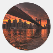Brooklyn-Brücke am Sonnenuntergang Sticker