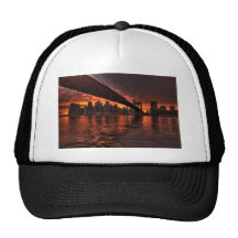 Brooklyn-Brücke am Sonnenuntergang Truckermützen