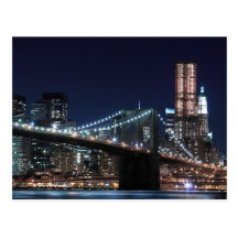 Brooklyn-Brücke nachts, New York City Postkarten