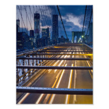 Brooklyn-Brücken-Lichter nachts Photo Drucke