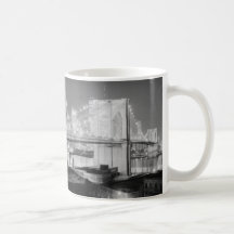 Brooklyn-Brücken-Schwarzes u. Weiß Kaffee Tassen
