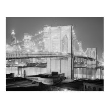 Brooklyn-Brücken-Schwarzes u. Weiß Postkarte