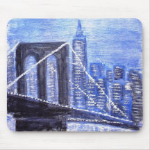 Brooklyn-Brücken-Winter-Nacht Mousepads