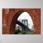 Brooklyn-Brücken-Ziegelstein-Bogen Plakat