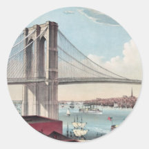 Brooklyn-Brückenmalerei Runder Sticker