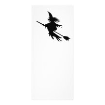 Broomstick-Hexe-Silhouette Personalisierte Einladung