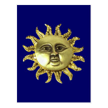 Brosche Sonne brooch sun Postkarte