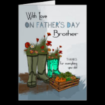Brother Father's Day Greeting Card With Rain Boots karten