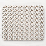 Brown-Blumen auf Weiß mousepads