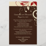 Brown/Creme/rotes Rückstrudel-Programm/Flyer