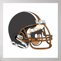 Brown-Football-Helm Plakate