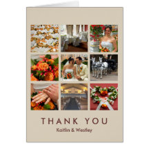Brown-Gittercollage 9 Foto-Erinnerungen danken Ihn Karte