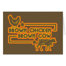 Brown-Huhn-Brown-Kuh Grußkarte