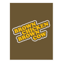 Brown-Huhn-Brown-Kuh Postkarte
