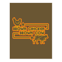Brown-Huhn-Brown-Kuh Postkarte