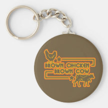Brown-Huhn-Brown-Kuh Schlüsselanhänger