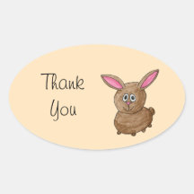 Brown-Kaninchen. Danke Sticker