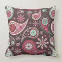 Brown Paisley Kissen