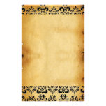 BROWN-PERGAMENT-DAMAST BEDRUCKTES PAPIER