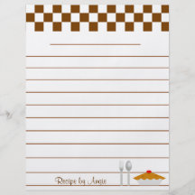 Brown-Schachbrett-Torten-Rezept-Papier Personalisierte Flyer