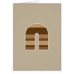 Brown Striped Monogramm - Buchstaben N Grußkarte