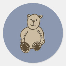 Brown-Teddybär-runde Aufkleber
