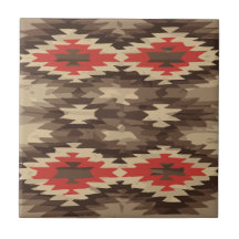 Brown-/Terrakotta-Navajo-Muster Kachel