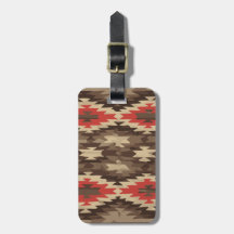 Brown-/Terrakotta-Navajo-Muster Kofferanhängern