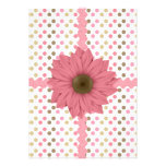 Brown u. rosa Polka-Punkt-personalisierte Einladun