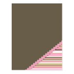 Brown u. rosa Streifen Postkarte