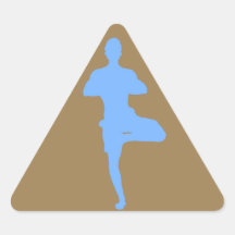 Brown und blaue Yoga-Baum-Pose Sticker