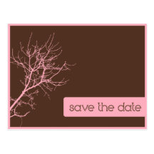 Brown und rosa Herbst verzweigt sich Save the Date Postkarte
