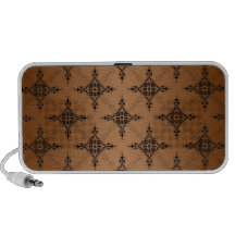 Brown und schwarzes Damast-Muster iPod Lautsprecher