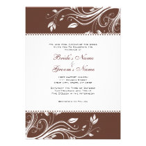 Brown und weißer BlumenWirbel, die Einladung Weddi einladungen