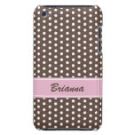 Brown und weißer Tupfenmusteripod-Kasten Barely There iPod Case