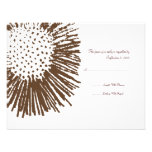 Brown und weißes abstraktes Blumenhochzeit UAWG Ankündigungskarten