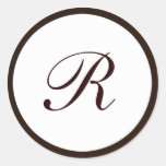 Brown & White Envelope Seal Sticker