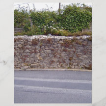 Bruchstein-Wand mit Pflanzen außer Straße Flyer