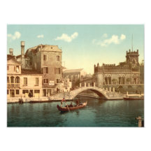 Brücke und Kanal, Venedig Fotografischer Druck