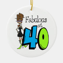 Brünettes fabelhaftes bei Geburtstag 40 Weihnachtsbaum Ornament