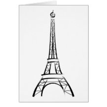 Brushstroke-Eiffelturm Grußkarte