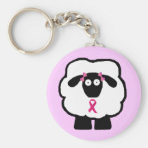 Brustkrebs-Bewusstseins-Schafe Keychain Schlüsselanhänger