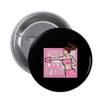 Brustkrebs-Kampf wie ein Mädchen-Boxer Anstecknadelbuttons