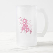 Brustkrebs-Rosa-Blumenband-Strudel Kaffeehaferl