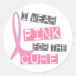 Brustkrebs trage ich Rosa für die Heilung 37 Runder Sticker