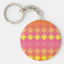 Bubblegum und Sonnenschein-Diamant-Muster Schlüsselanhänger